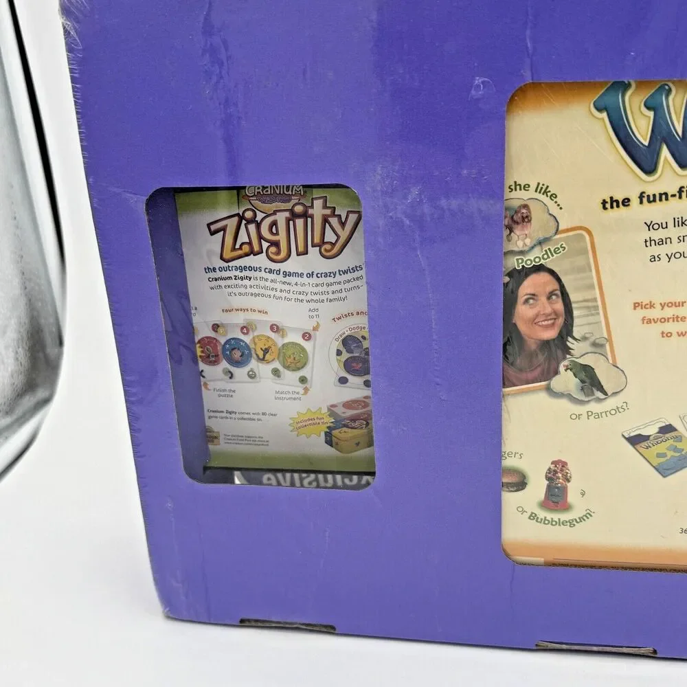 Cranium WHOONU Game Whats Your Favorite Thing & Zigity  Brand New Factory Sealed